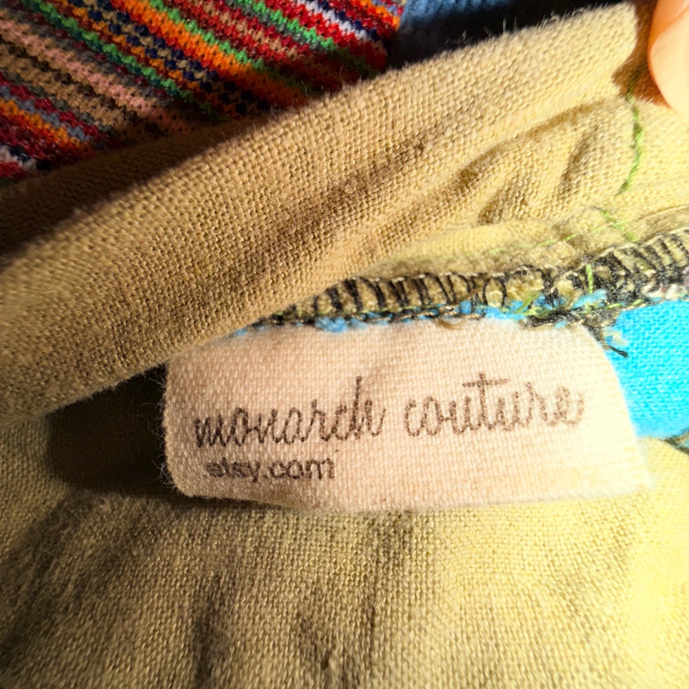Vibrant ETSY Upcycle Patchwork A-Line Skirt MED - Picture 4 of 6
